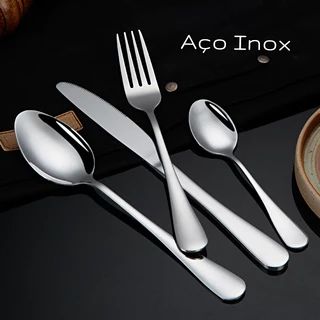 24 Unidades Garfo/Faca/Colher Talheres Inox Colher De Sobremesa Usado Em Restaurantes E Cozinhas
