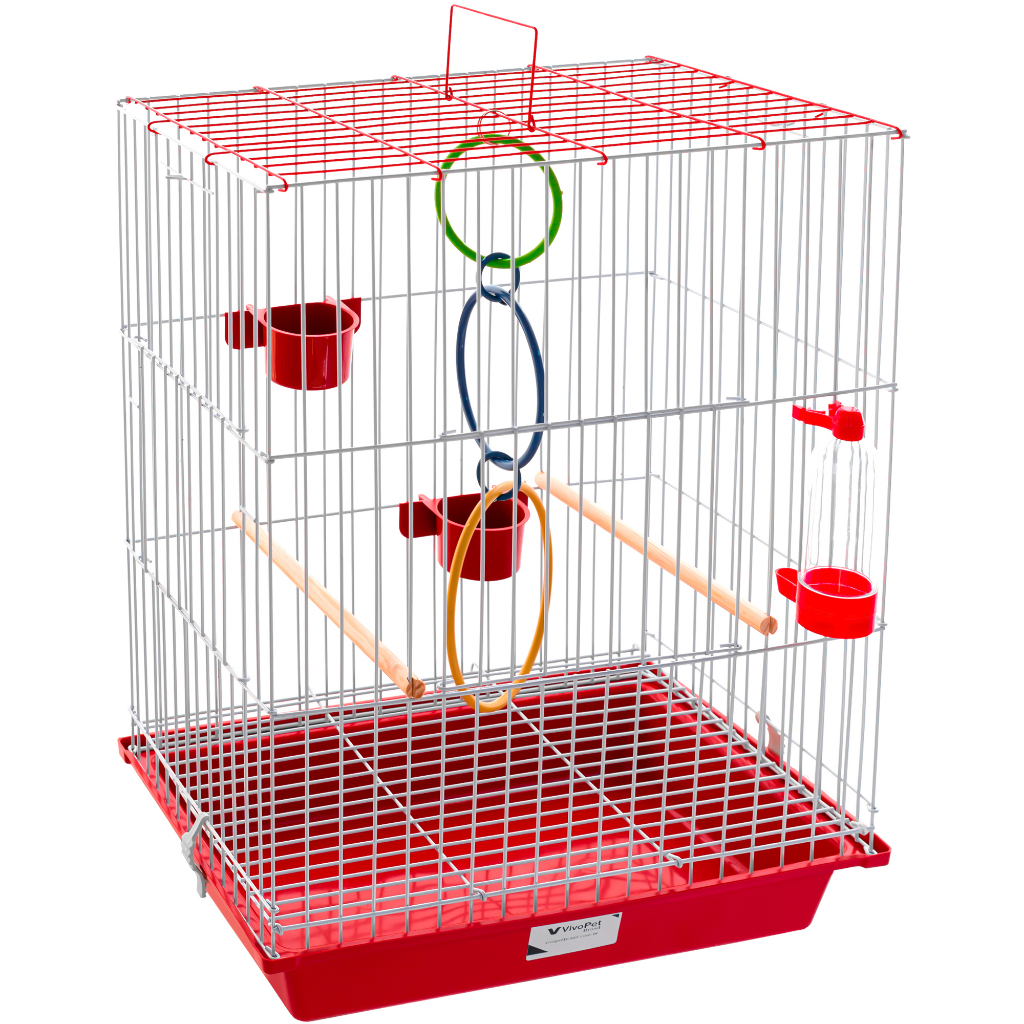 Gaiola P/ Calopsita + Acessorios Vivopet Vermelha