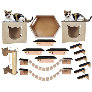 Melhor playground para gato com escadinha gatificação em mdf reforçado