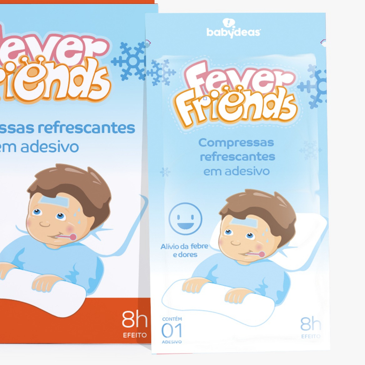 Compressa Refrescante Unitaria Fever Friends Alívio Da Febre Similar Ao Xo febre