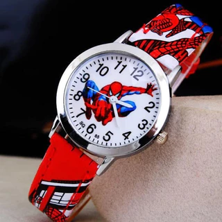 Relógio Pulso Infantil Menino Homem Aranha Pulseira Azul