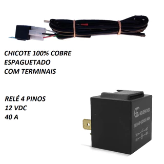 Chicote Destrava Porta Malas Universal com Rele Auxiliar 4 Pinos