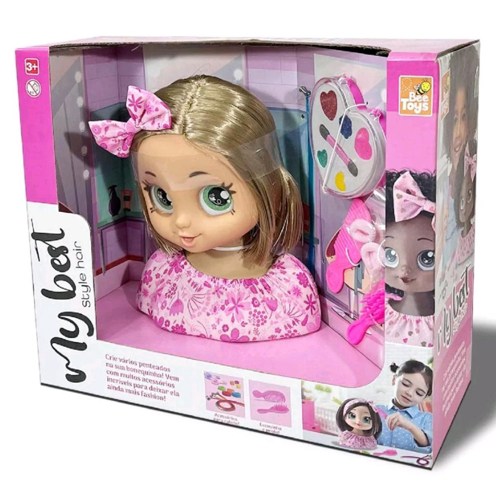 Boneca Make Up Star Loira Camarim P/ Pentear Maquiar Br1503