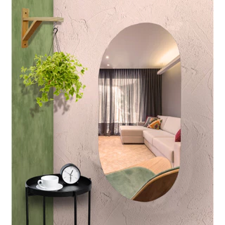 Espelho Moderno Sem Moldura Oval 75x43 cm
