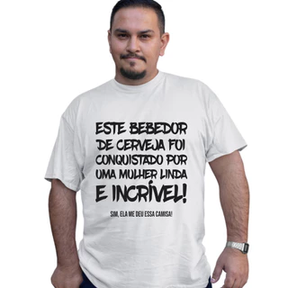 Camiseta Este Bebedor de Cerveja Foi Conquistado Frases Engraçadas