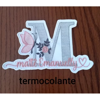01 patch aplique bordado termocolante letra com nome