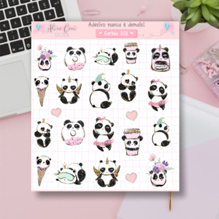 Adesivo Redondo Desenhos animados grandes personalizados da panda