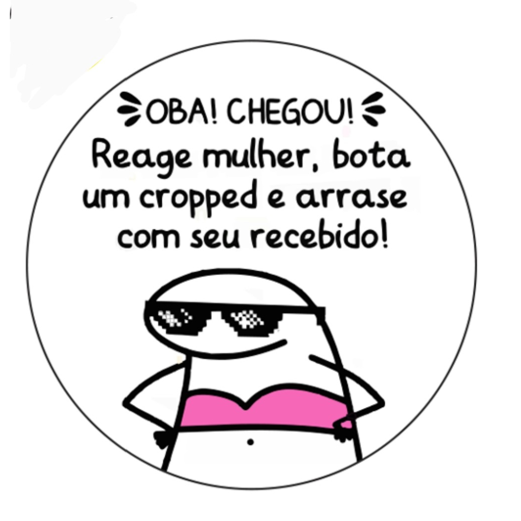 Etiquetas Adesivas Flork Meme Bento Oba Chegou Reage Mulher Bota Um Croped E Arrasa Com Seu