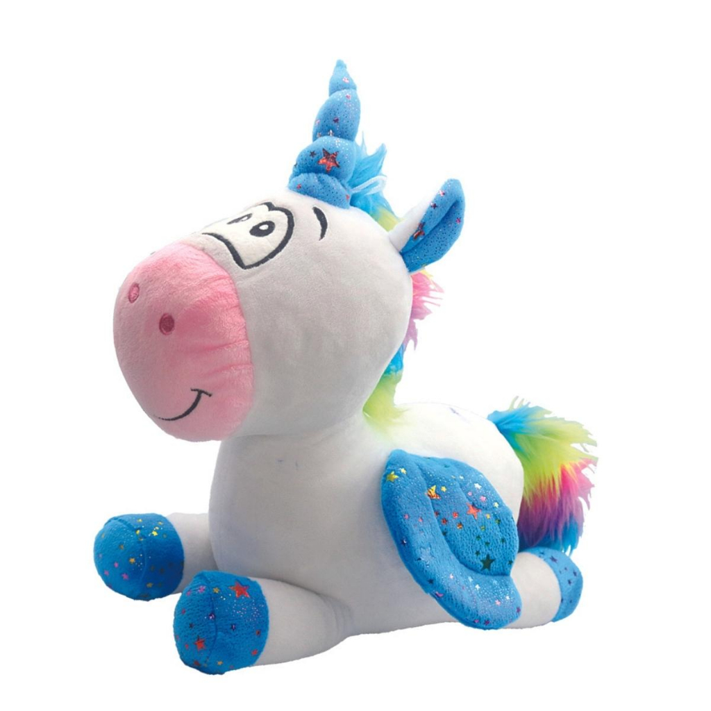 Urso De Pelúcia fofinho 35cm Unicórnio Azul Deitado | Shopee Brasil