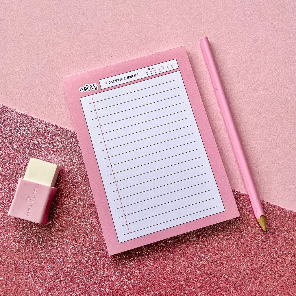 Bloco de notas rosa A5 | Shopee Brasil