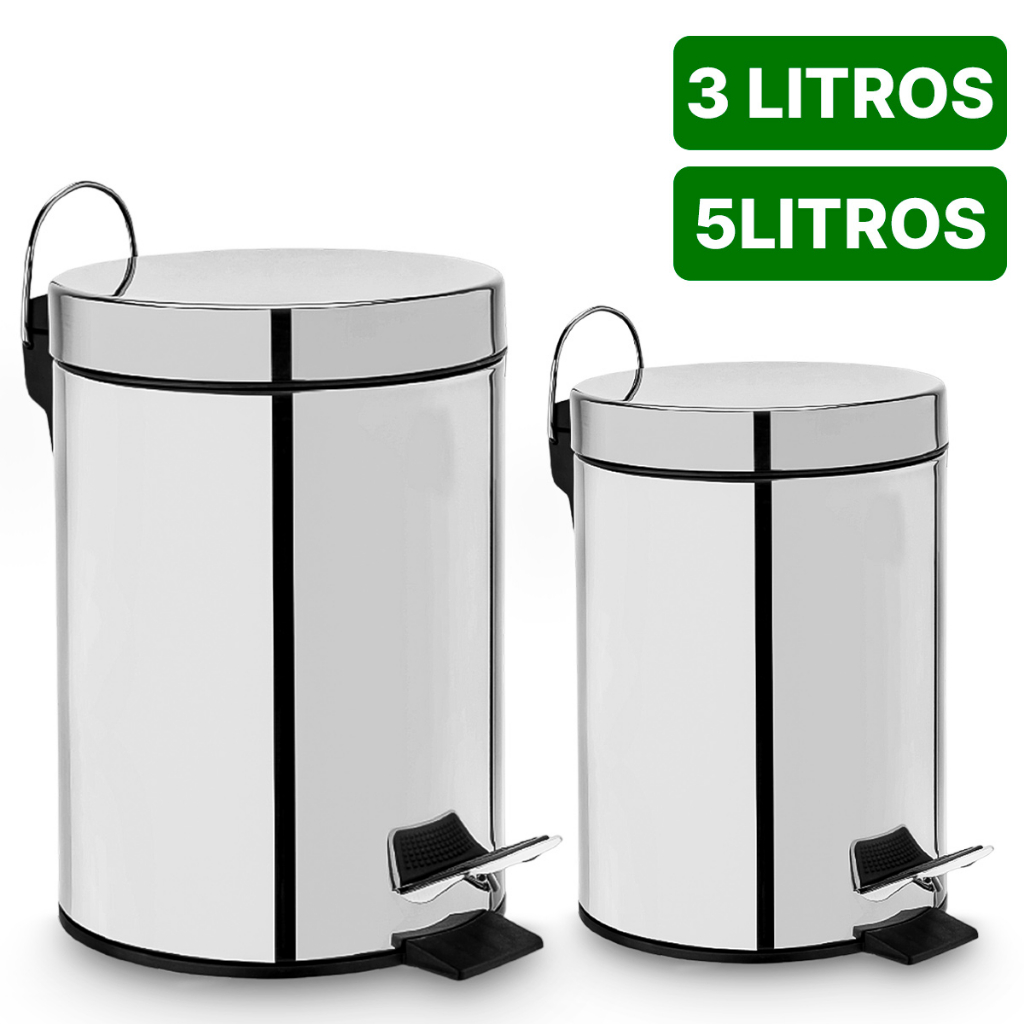 Lixeira Com Pedal 3 Litros Quadrada Balde de Lixo Removível para Cozinha  Escritório Banheiro (Branco) : : Casa