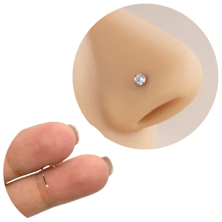 Piercing Nariz Nostril Ponto Luz Pedrinha Pequena 7mm Prata