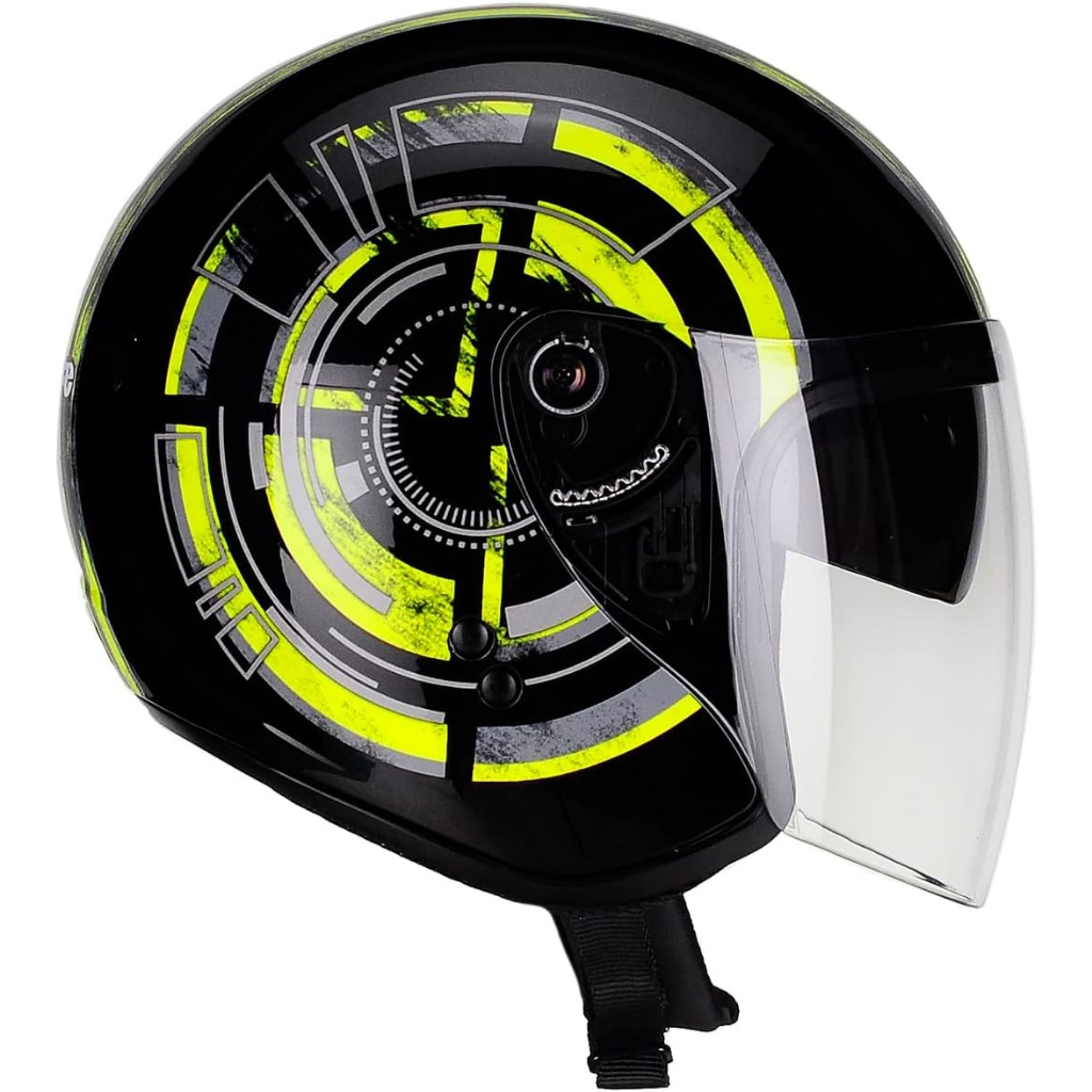 Capacete Aberto Moto Bieffe Allegro Outback Preto Amarelo Shopee Brasil