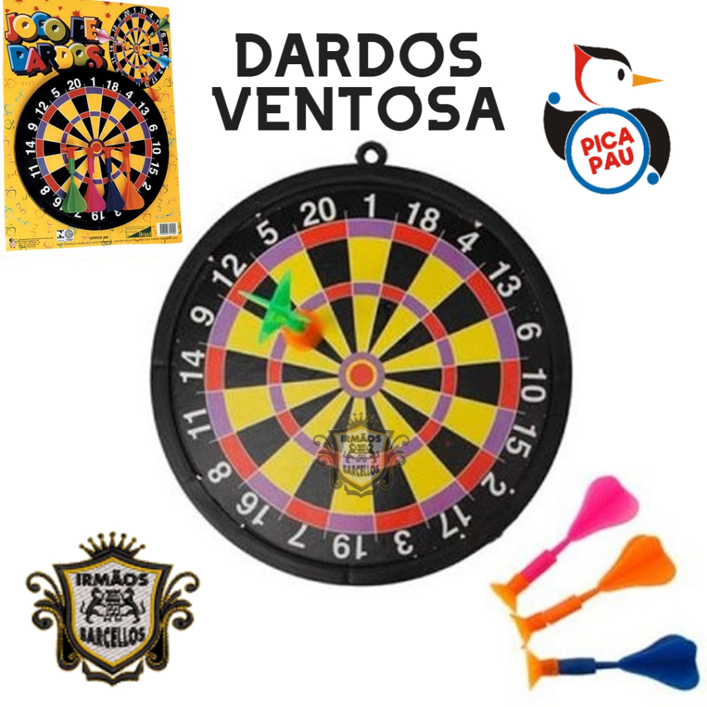 Brinquedo Infantil Jogo De Dardos Ventosa 19CM Plástico Color - Kit Dardos  De Parede Jogos Esportivos Pica Pau | Shopee Brasil