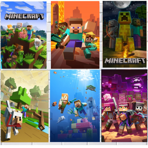 Quadro placas decorativas minecraft para decoração quarto infantil 20x28