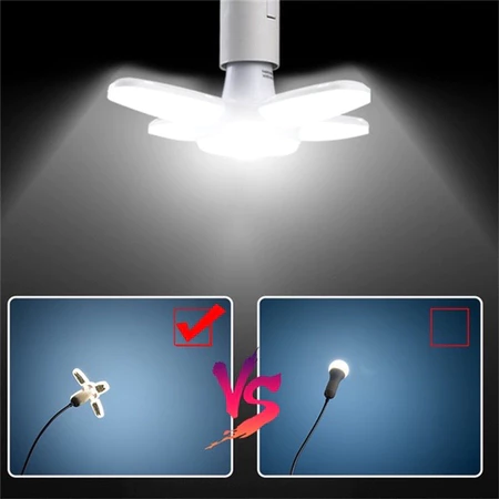 Luminária De Teto Dobrável Lâmpada De Pétalas 6000K 28w Para Quarto Sala De Estar Casa E27 Mini Luz De Folhas