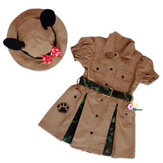 FANTASIA SAFARI MINNIE VESTIDO INFANTIL (1 A 6 ANOS)
