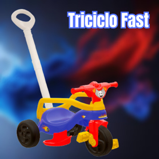 Triciclo Motoca Infantil Passeio Velocípede Haste Empurrador