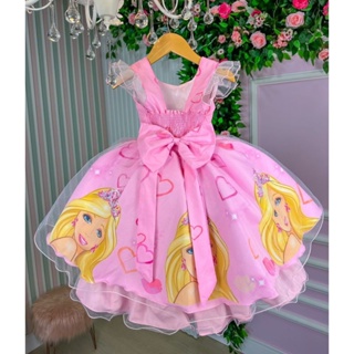 Vestido temático para meninas Barbie - Ss boutique Infantil -Tem