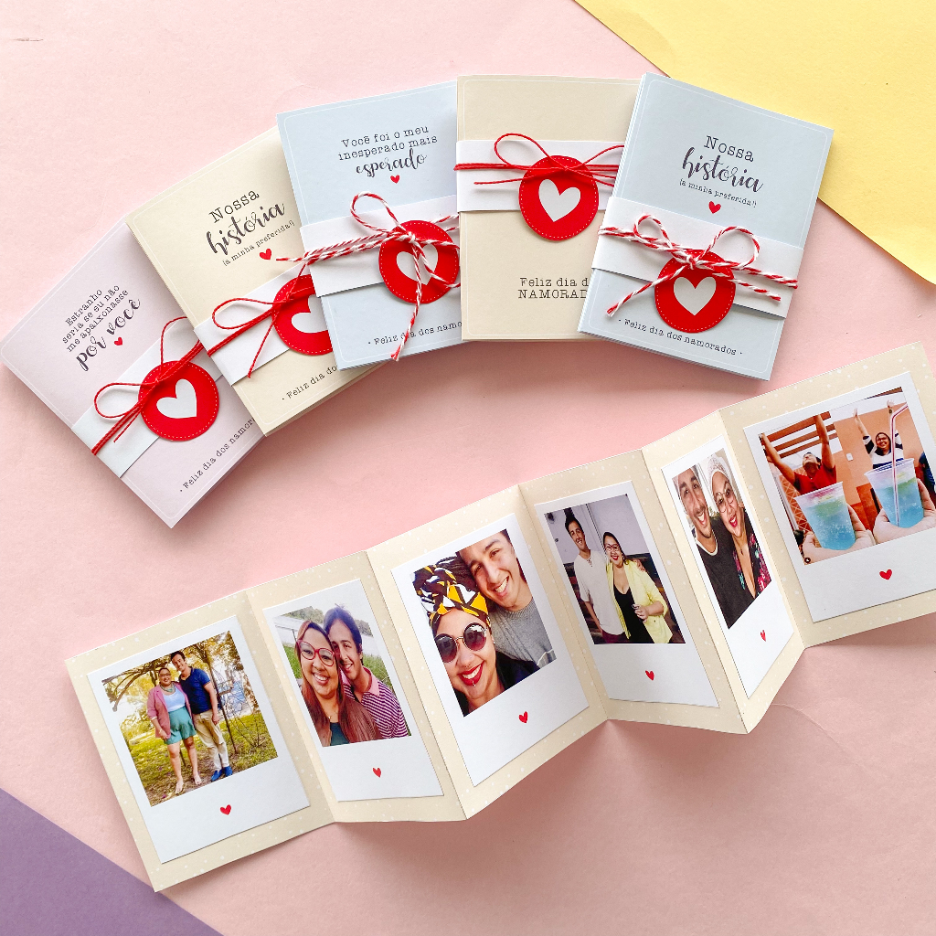 Mini álbum cartão de fotos sanfonado - Datas especiais - Aniversário - Natal