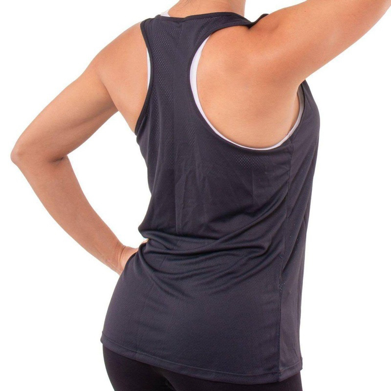 Camiseta Feminina Regata Dry Fit 100% Poliamida Furadinha com molde anatômico