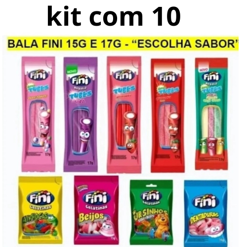 Fini Sabores Kit 10 Pacotes Ou Bubbaloo Mix Bala Fini Sabores Variados Shopee Brasil 1821