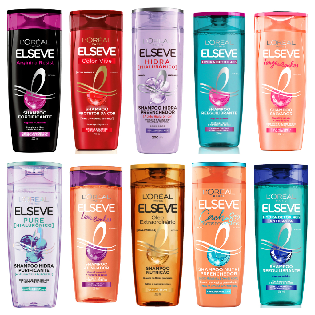 Shampoo Elseve Cabelo 200 ml Hidra Hialurônico Longo dos Sonhos Liso ...