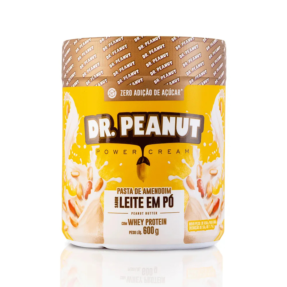 Pasta de amendoim 600g Leite em Pó com Whey Protein Isolado – Dr Peanut