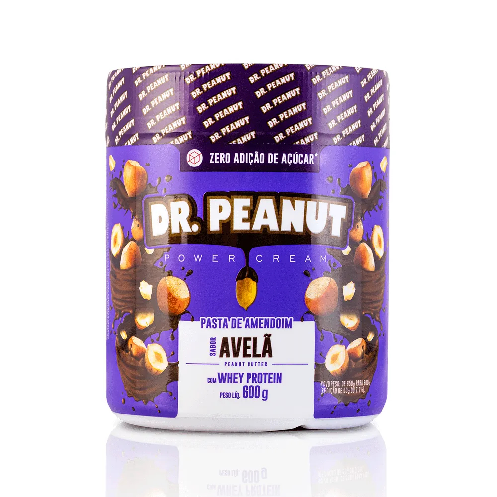 Pasta de amendoim 600g Avelã com Whey Protein Isolado – Dr Peanut