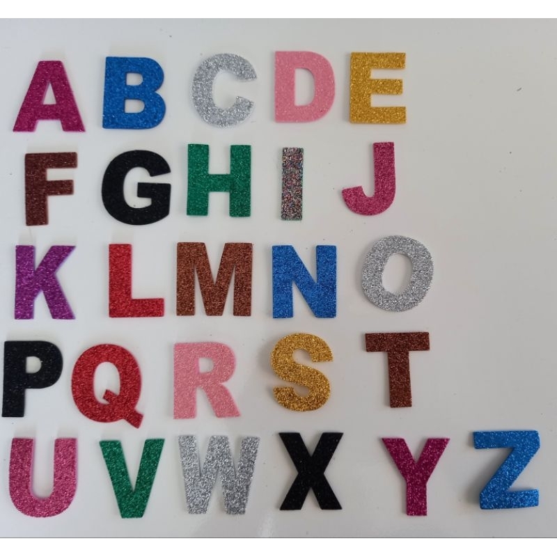 Alfabeto de Eva em glitter com 2 jogos de 26 letras | Shopee Brasil