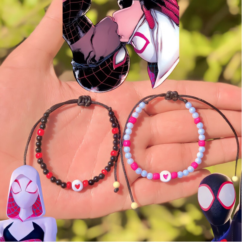 Pulseira casal miles e gwen homem aranha multiverso aranhaverso casal amantes namoro