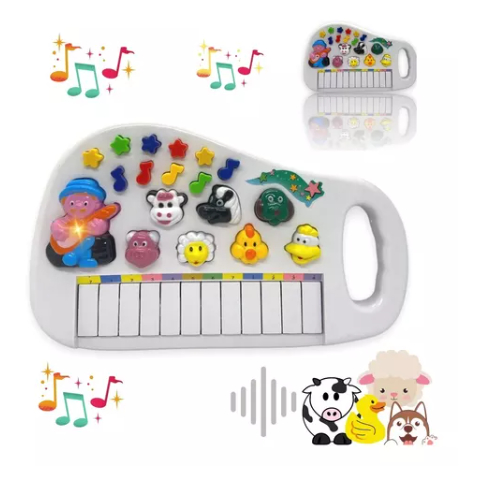 Piano Teclado Infantil Som de Animais Musical Fazendinha
