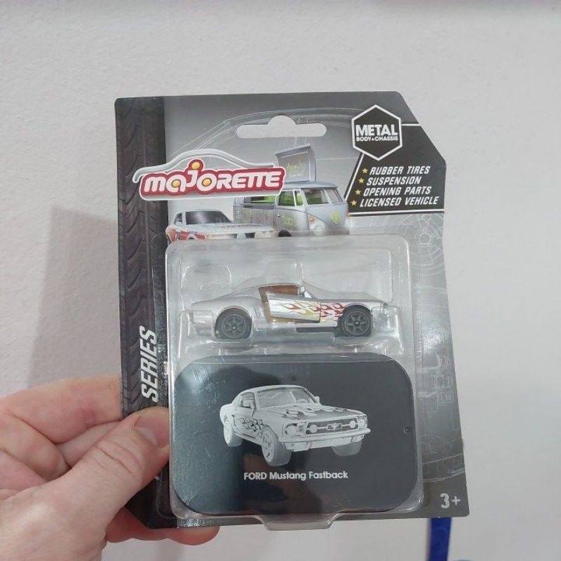 Majorette Ford Mustang Dark Horse Gris - Miniature Die-cast, Roues Libres, Avec Carte à Collectionner