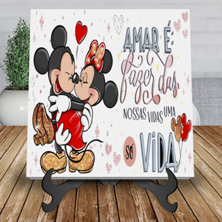 Azulejo Decorativo Mickey Minnie Namorados Love Cute DSG 0001