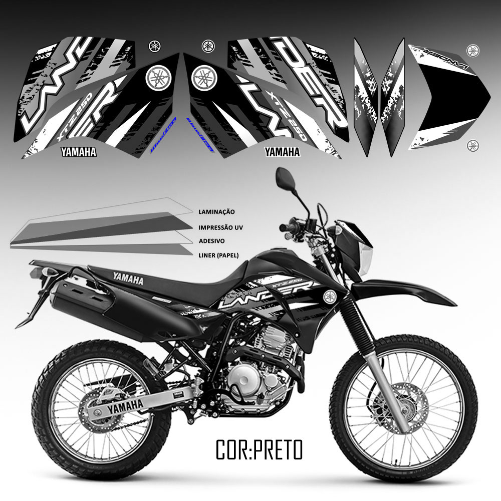 Adesivo reforma Lander 250 preta/ kit grafismo 2018 exclusivo Nerdbrasil
