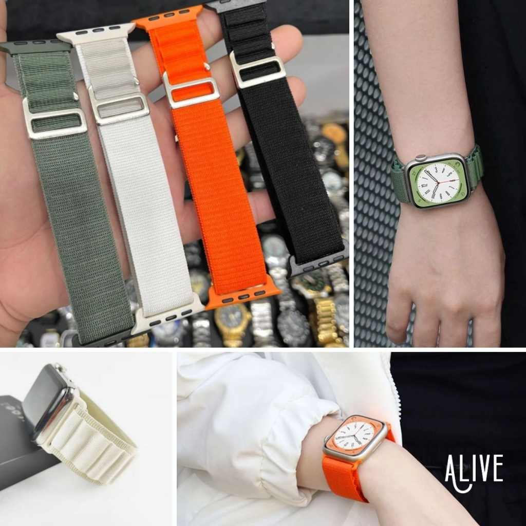 Pulseira nylon alpine loop para rel gio apple watch e iwo smartwatch