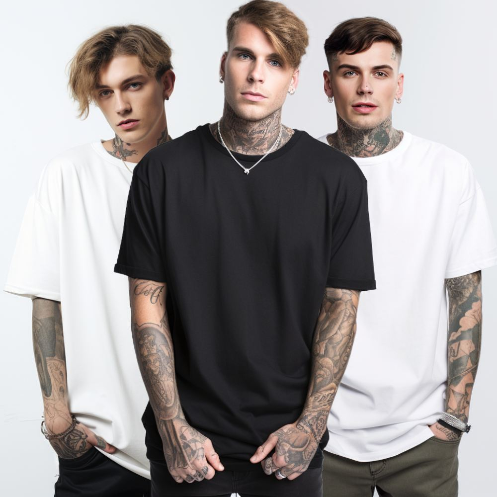 Camisa Oversized Plus Size Blusa Grandes Masculina na Cores OffWhite/Branco/Preto P Até G4