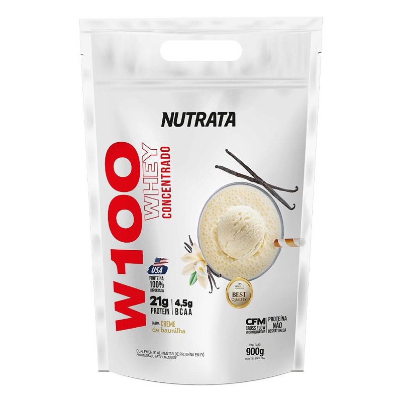 Whey Protein Refil 100 Nutrata – 900g Sabores Whey concentrado