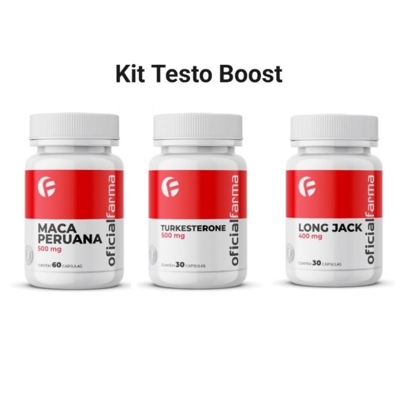 Kit Testo Boost - Maca Peruana + Long Jack + Turkesterone - Oficial Farma