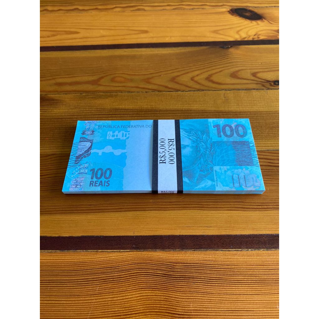 Notas De 100 Reais Kit Com 10 Unidades Tamanho Real Cédula Notas Falsa ...
