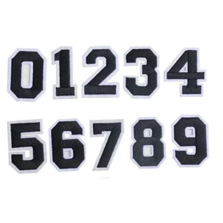 Kit 4 numero letra bordado aplique patch personalizar roupa objeto 5 cm