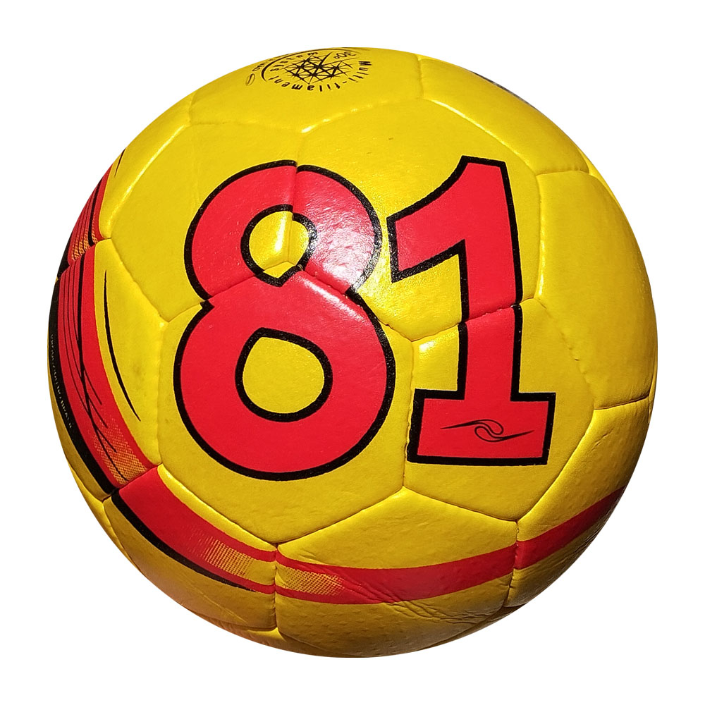 Aplique Bola de Futebol Amarela de Borracha - Pct C/8 Unid