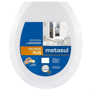 Assento Sanitário Almofadado Universal Oval Metasul Tampa de Vaso Privada 6 Cores
