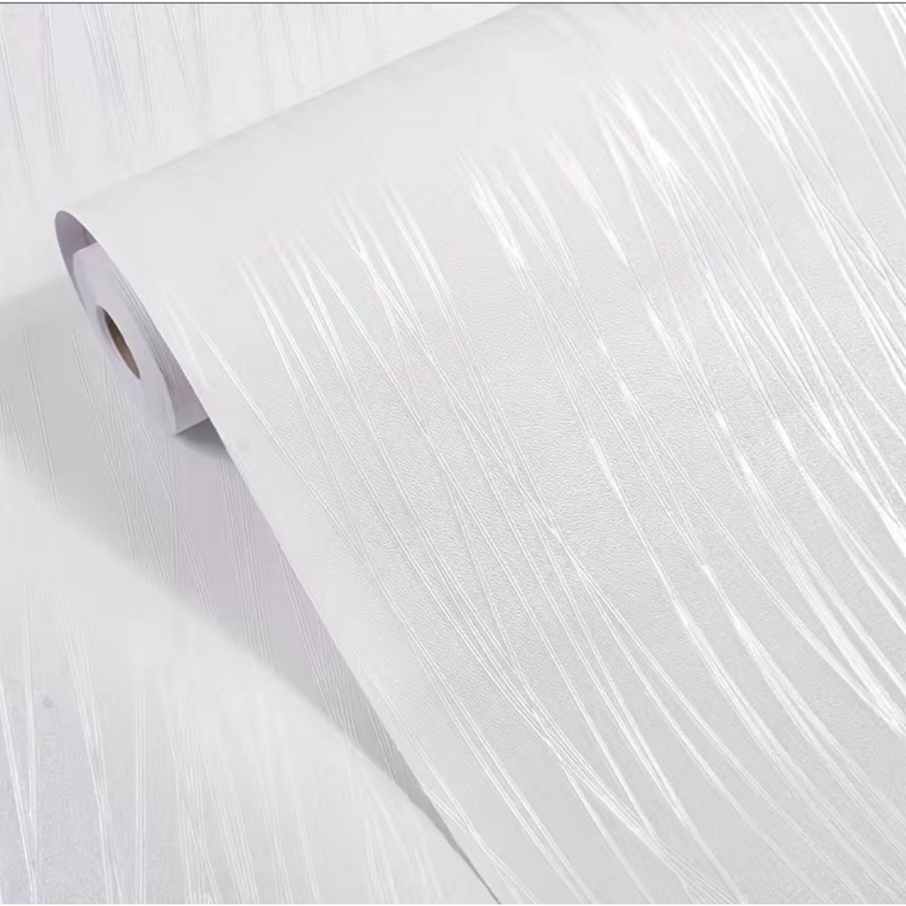Papel de Parede Linha Branco 3D 10 METROS x 45CM Adesivo Autocolante para Sala, Quarto