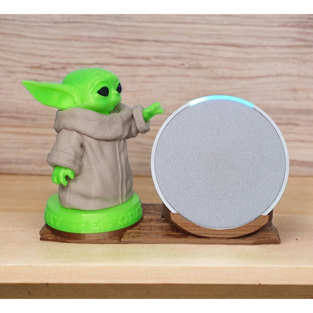 Suporte Alexa Echo POP Baby Yoda Mandalorian Star Wars - Presente, decoração criativa, música, som, stand de mesa Amazon, Disney