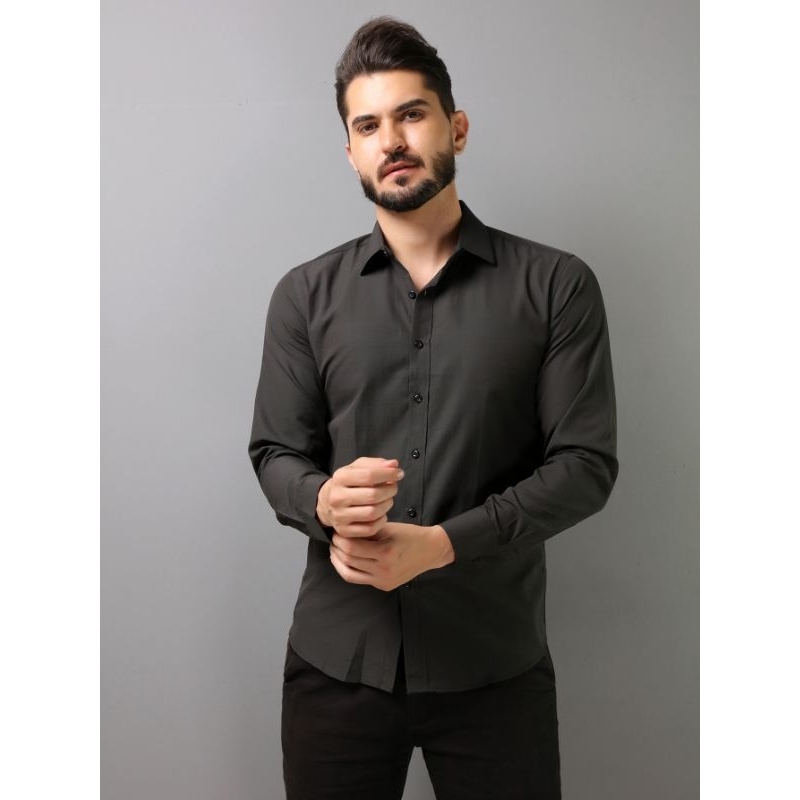camisa social listra slim fit nao amassa passa fácil fábrica china
