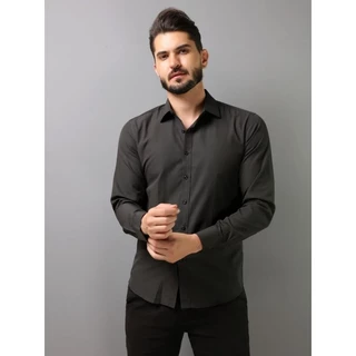 camisa social listra slim fit nao amassa passa fácil fábrica china