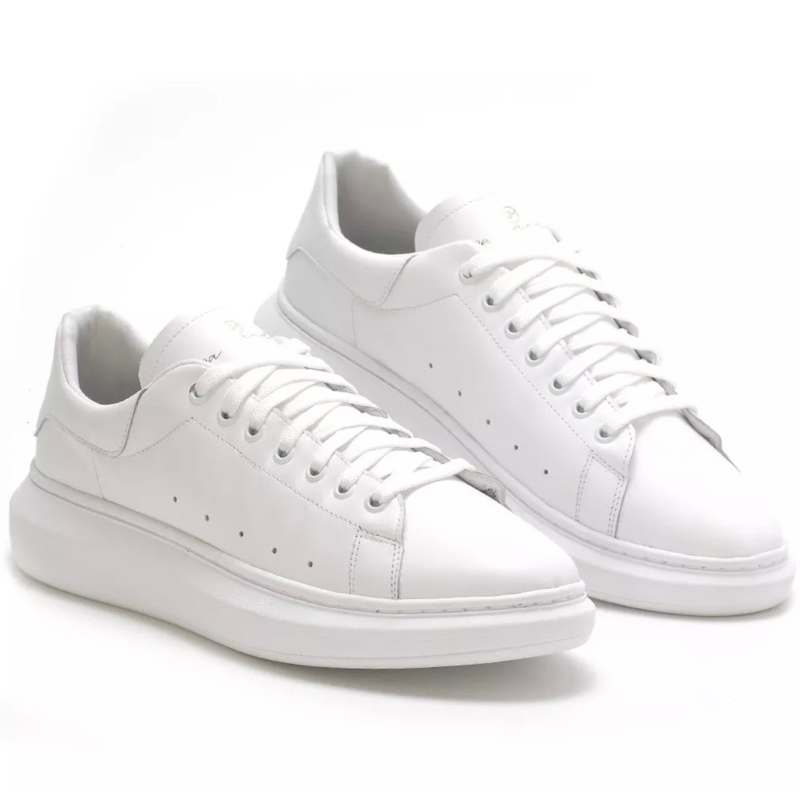 Tênis Sapatenis Masculino Casual Moderno Mcqueen De Couro Legitimo Costurado + Carteira