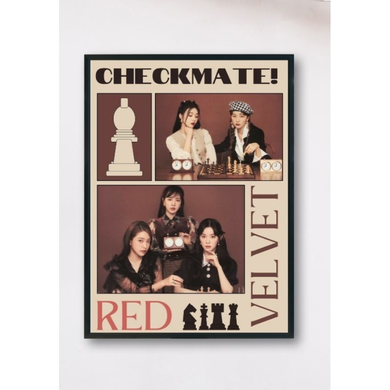 Quadro Red Velvet Checkmate A4 Moldura Preta | Shopee Brasil