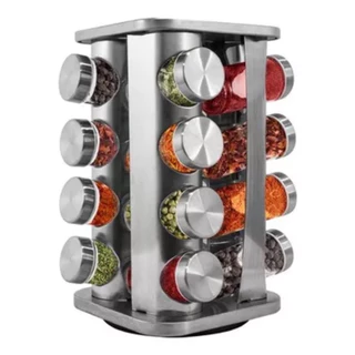 Porta Temperos Condimentos com Potes Giratório ou fixo Inox OFF